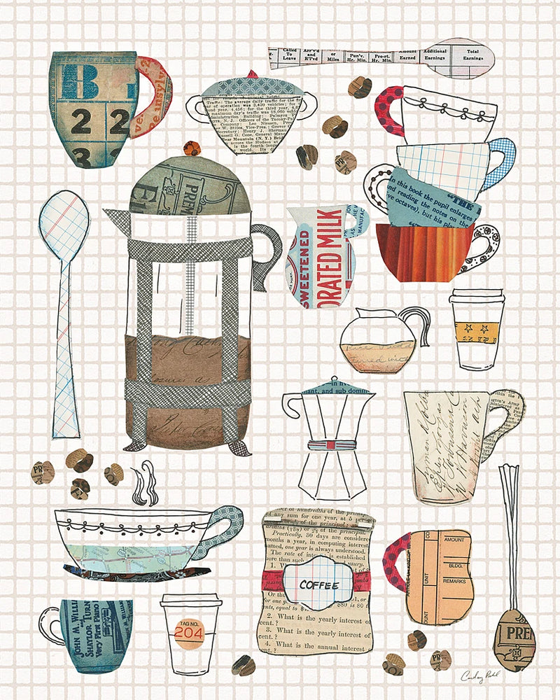 Coffee Chart II v2 Gingham by Courtney Prahl