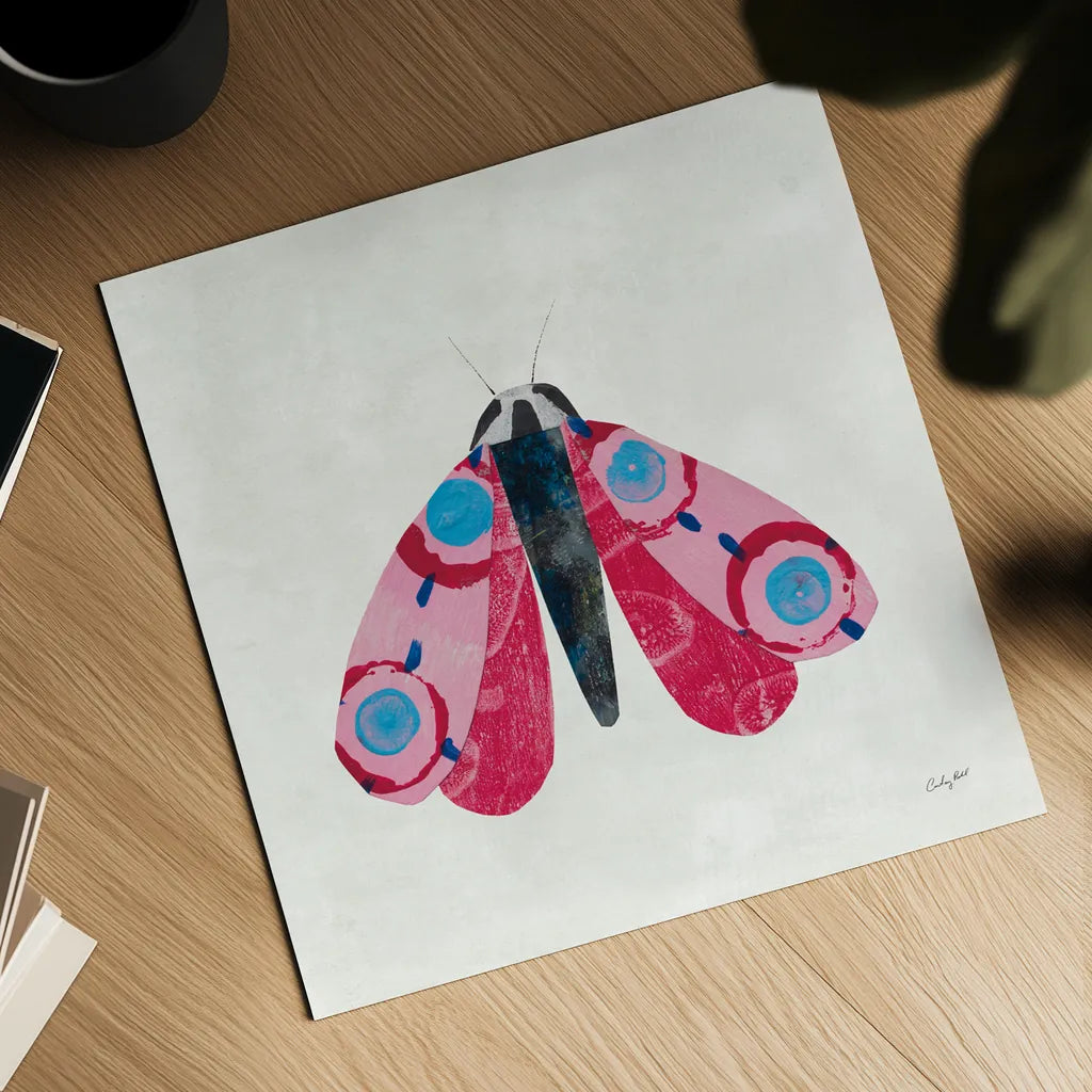 Collage Insects I by Courtney Prahl. Shown as a detailed flat fine art print, highlighting archival giclee quality. Available as an archival giclee rolled canvas, fine art paper, or poster print. SKU 103026a.