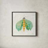 Collage Insects II by Courtney Prahl. Shown in a sleek black glass frame for a contemporary gallery look. Available as an archival giclee rolled canvas, fine art paper, or poster print. SKU 103027a.