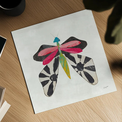 Collage Insects III by Courtney Prahl. Shown as a detailed flat fine art print, highlighting archival giclee quality. Available as an archival giclee rolled canvas, fine art paper, or poster print. SKU 103028a.