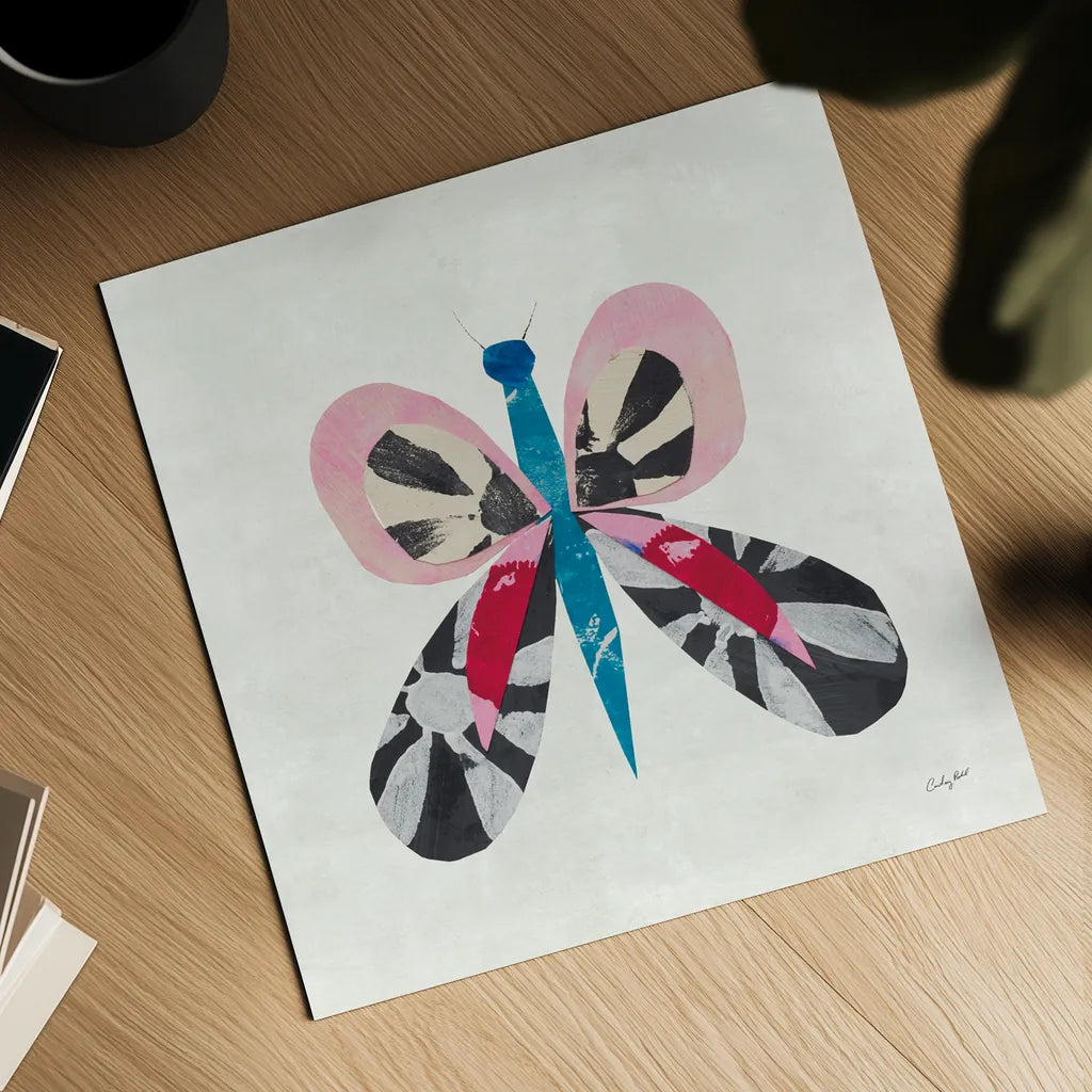 Collage Insects IV by Courtney Prahl. Shown as a detailed flat fine art print, highlighting archival giclee quality. Available as an archival giclee rolled canvas, fine art paper, or poster print. SKU 103029a.