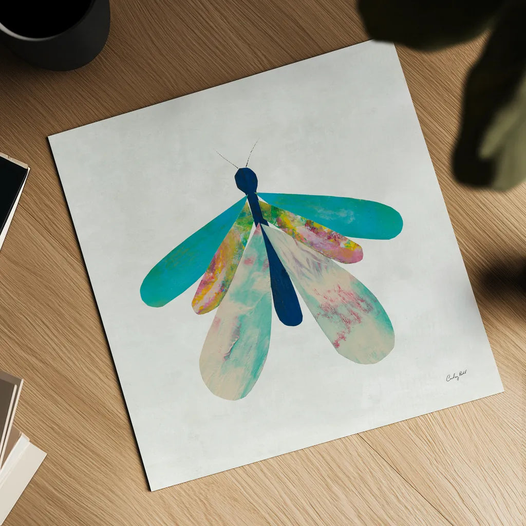 Collage Insects V by Courtney Prahl. Shown as a detailed flat fine art print, highlighting archival giclee quality. Available as an archival giclee rolled canvas, fine art paper, or poster print. SKU 103030a.