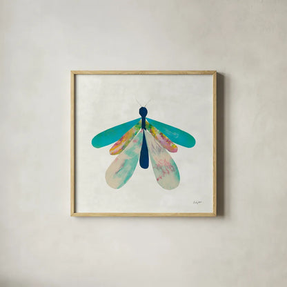 Collage Insects V by Courtney Prahl. Shown in a natural wood glass frame for a timeless modern aesthetic. Available as an archival giclee rolled canvas, fine art paper, or poster print. SKU 103030a.