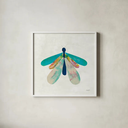 Collage Insects V by Courtney Prahl. Shown in a crisp white glass frame for a clean and minimalist style. Available as an archival giclee rolled canvas, fine art paper, or poster print. SKU 103030a.