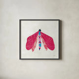 Collage Insects VI by Courtney Prahl. Shown in a sleek black glass frame for a contemporary gallery look. Available as an archival giclee rolled canvas, fine art paper, or poster print. SKU 103031a.