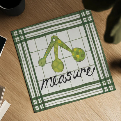 Cool Kitchen Measure by Courtney Prahl. Shown as a detailed flat fine art print, highlighting archival giclee quality. Available as an archival giclee rolled canvas, fine art paper, or poster print. SKU 56978a.