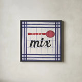 Cool Kitchen Mix by Courtney Prahl. Shown in a sleek black glass frame for a contemporary gallery look. Available as an archival giclee rolled canvas, fine art paper, or poster print. SKU 56977a.