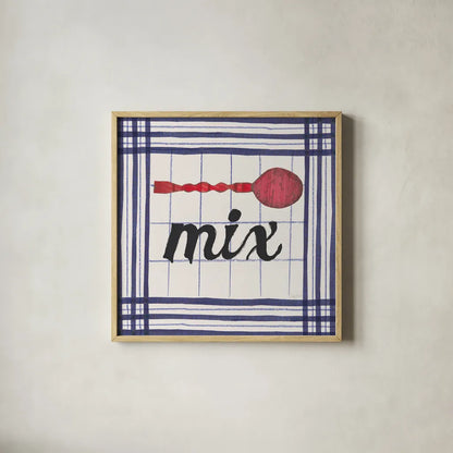 Cool Kitchen Mix by Courtney Prahl. Shown in a natural wood glass frame for a timeless modern aesthetic. Available as an archival giclee rolled canvas, fine art paper, or poster print. SKU 56977a.