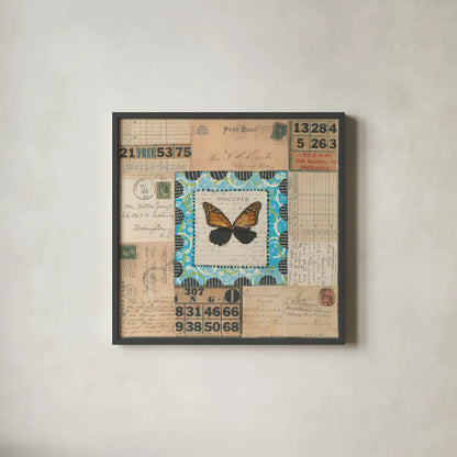 Discover Butterfly by Courtney Prahl. Shown in a sleek black glass frame for a contemporary gallery look. Available as an archival giclee rolled canvas, fine art paper, or poster print. SKU 52369a.