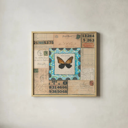 Discover Butterfly by Courtney Prahl. Shown in a natural wood glass frame for a timeless modern aesthetic. Available as an archival giclee rolled canvas, fine art paper, or poster print. SKU 52369a.