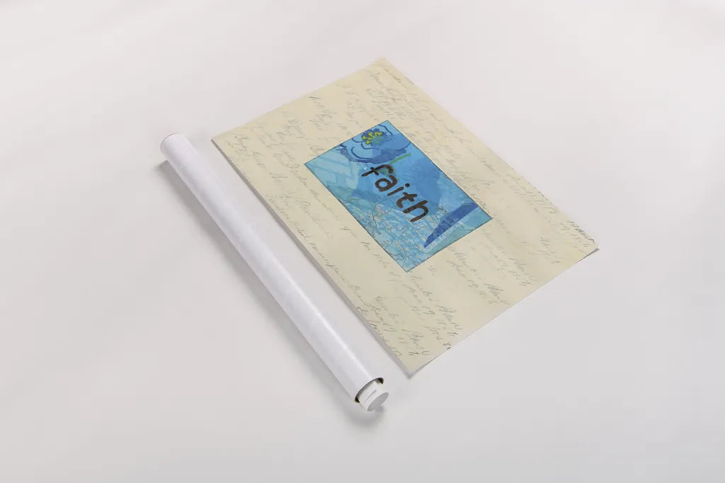 Faith Collage by Courtney Prahl. shown as a rolled paper print. Available as archival giclee rolled canvas, fine art paper, or poster print. SKU 52560i.