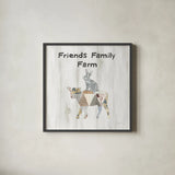 Farm Family VIII by Courtney Prahl. Shown in a sleek black glass frame for a contemporary gallery look. Available as an archival giclee rolled canvas, fine art paper, or poster print. SKU 34395a.