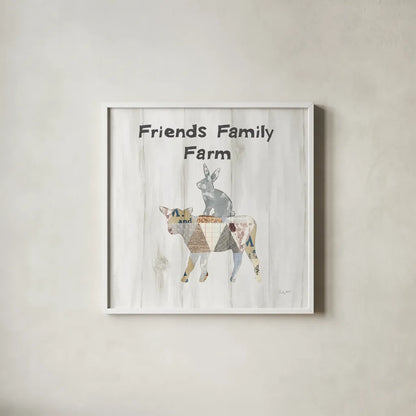 Farm Family VIII by Courtney Prahl. Shown in a crisp white glass frame for a clean and minimalist style. Available as an archival giclee rolled canvas, fine art paper, or poster print. SKU 34395a.