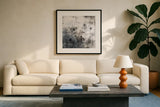 Finale II by Courtney Prahl. Displayed in a glass frame with matte in a clean modern living room. Available as an archival giclee rolled canvas, fine art paper, or poster print. SKU 64282a.