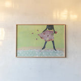 Flirty Skirts I by Courtney Prahl. shown as a paper print in a natural frame. Available as a archival giclee rolled canvas, fine art paper, or poster print. SKU 34069i.