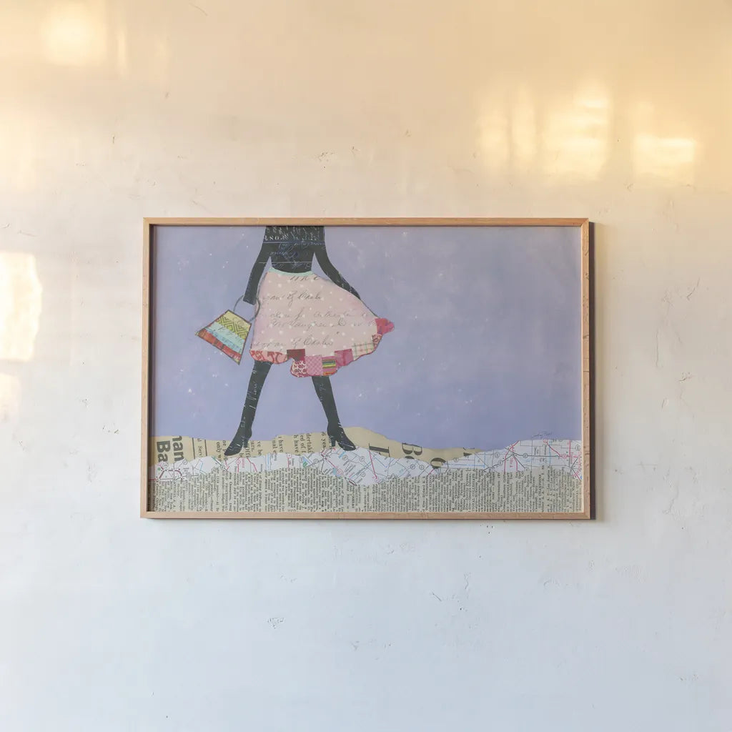 Flirty Skirts III by Courtney Prahl. shown as a paper print in a natural frame. Available as a archival giclee rolled canvas, fine art paper, or poster print. SKU 34071i.