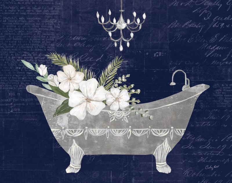 Floral Bath I Indigo by Courtney Prahl