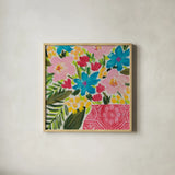 Floral Gift II by Courtney Prahl. Shown in a natural wood glass frame for a timeless modern aesthetic. Available as an archival giclee rolled canvas, fine art paper, or poster print. SKU 103368a.