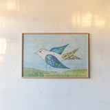 Flutter IV by Courtney Prahl. shown as a paper print in a natural frame. Available as a archival giclee rolled canvas, fine art paper, or poster print. SKU 52441i.