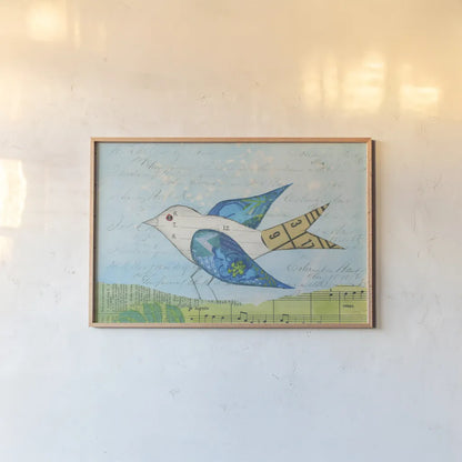 Flutter IV by Courtney Prahl. shown as a paper print in a natural frame. Available as a archival giclee rolled canvas, fine art paper, or poster print. SKU 52441i.