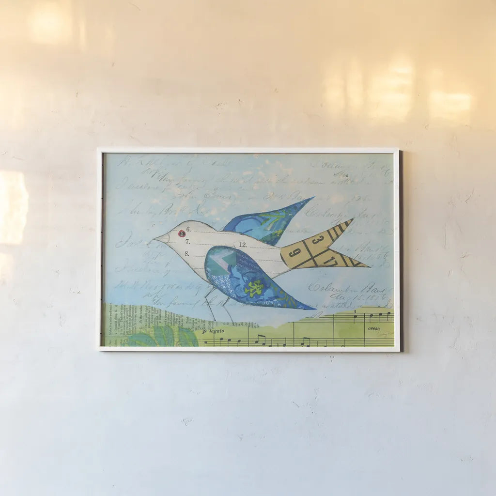 Flutter IV by Courtney Prahl. shown as a paper print in a white frame. Available as a archival giclee rolled canvas, fine art paper, or poster print. SKU 52441i.