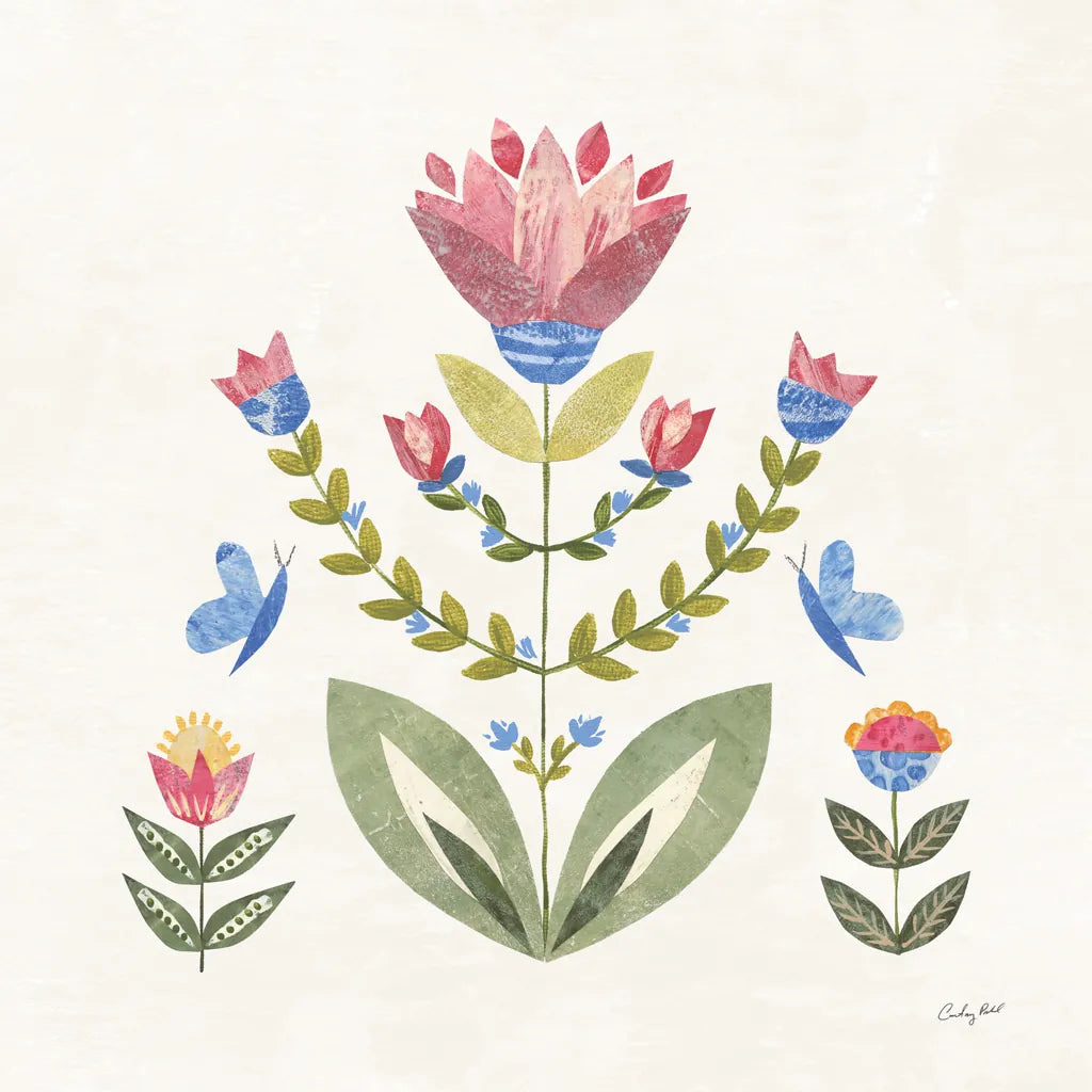 Folk Cottage II Bright by Courtney Prahl. SKU 84201a. Archival Giclee Fine art print for wall decor.