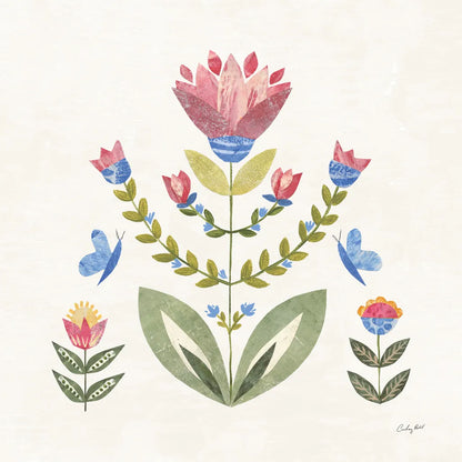 Folk Cottage II Bright by Courtney Prahl. SKU 84201a. Archival Giclee Fine art print for wall decor.