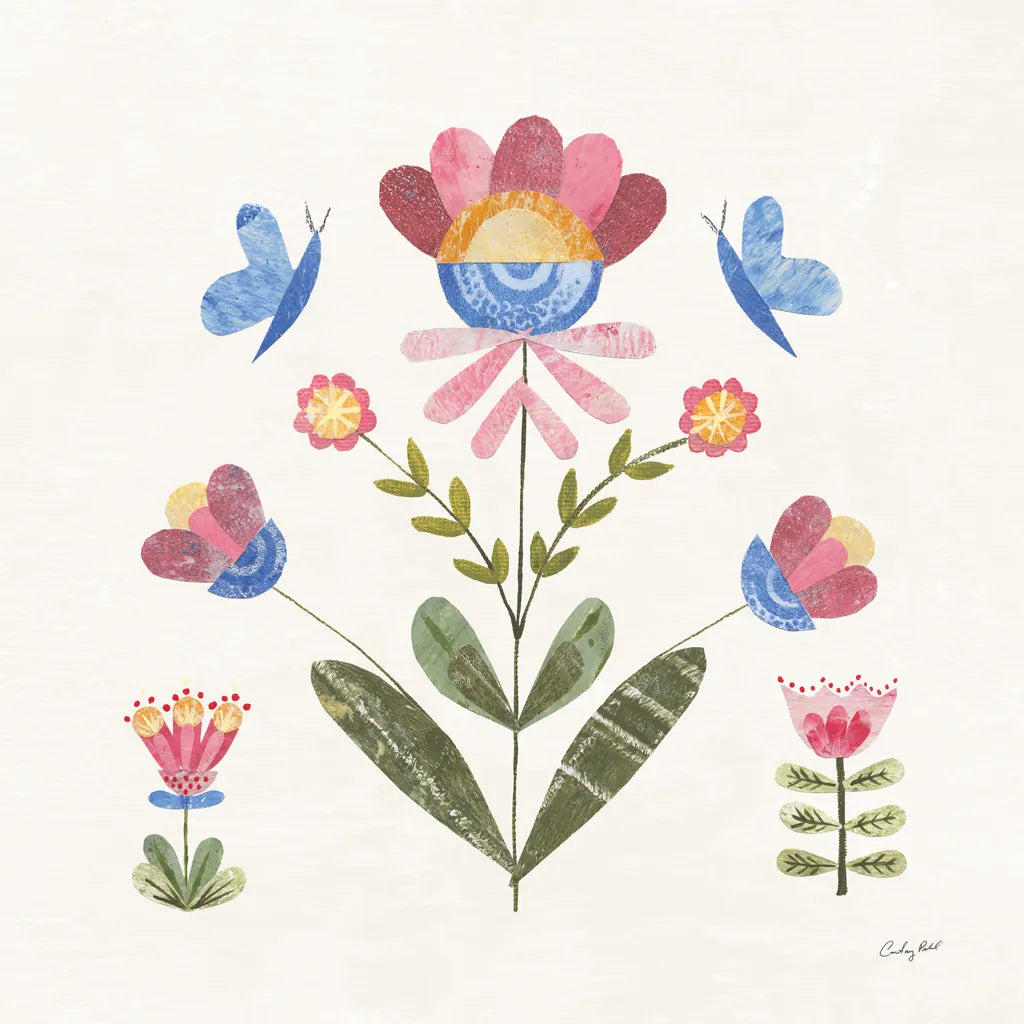 Folk Cottage III Bright by Courtney Prahl. SKU 84202a. Archival Giclee Fine art print for wall decor.