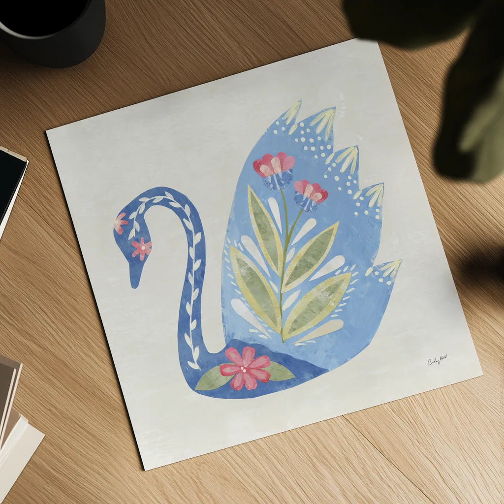 Folk Cottage IV by Courtney Prahl. Shown as a detailed flat fine art print, highlighting archival giclee quality. Available as an archival giclee rolled canvas, fine art paper, or poster print. SKU 84084a.