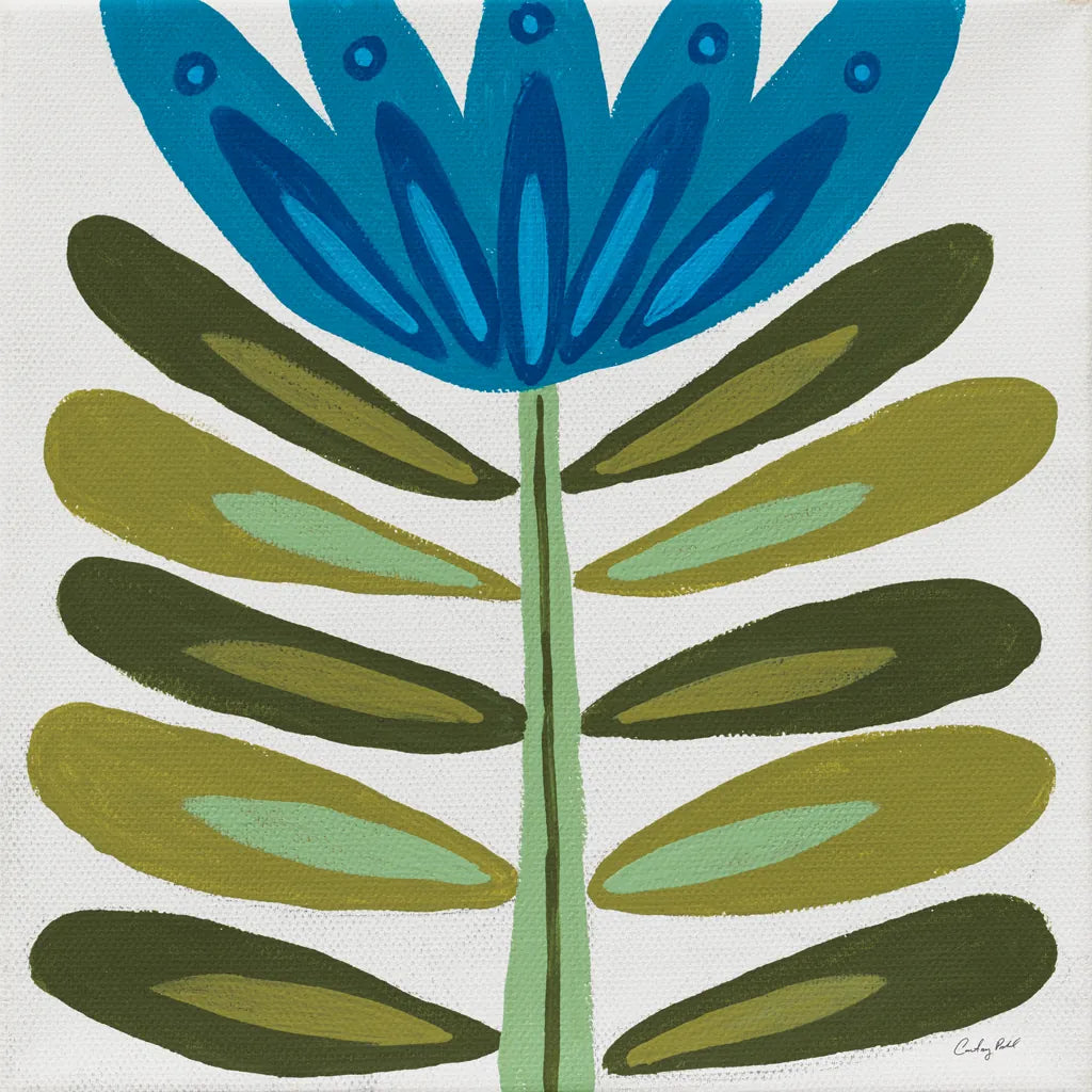 Folk Flower by Courtney Prahl. SKU 96977a. Archival Giclee Fine art print for wall decor.