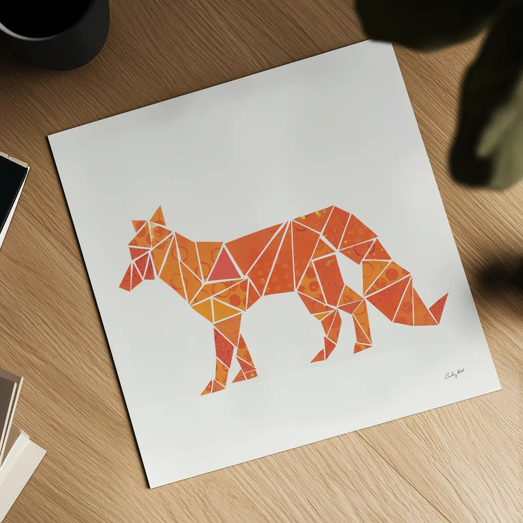 Geometric Animal II by Courtney Prahl. Shown as a detailed flat fine art print, highlighting archival giclee quality. Available as an archival giclee rolled canvas, fine art paper, or poster print. SKU 48980a.