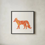 Geometric Animal II by Courtney Prahl. Shown in a sleek black glass frame for a contemporary gallery look. Available as an archival giclee rolled canvas, fine art paper, or poster print. SKU 48980a.