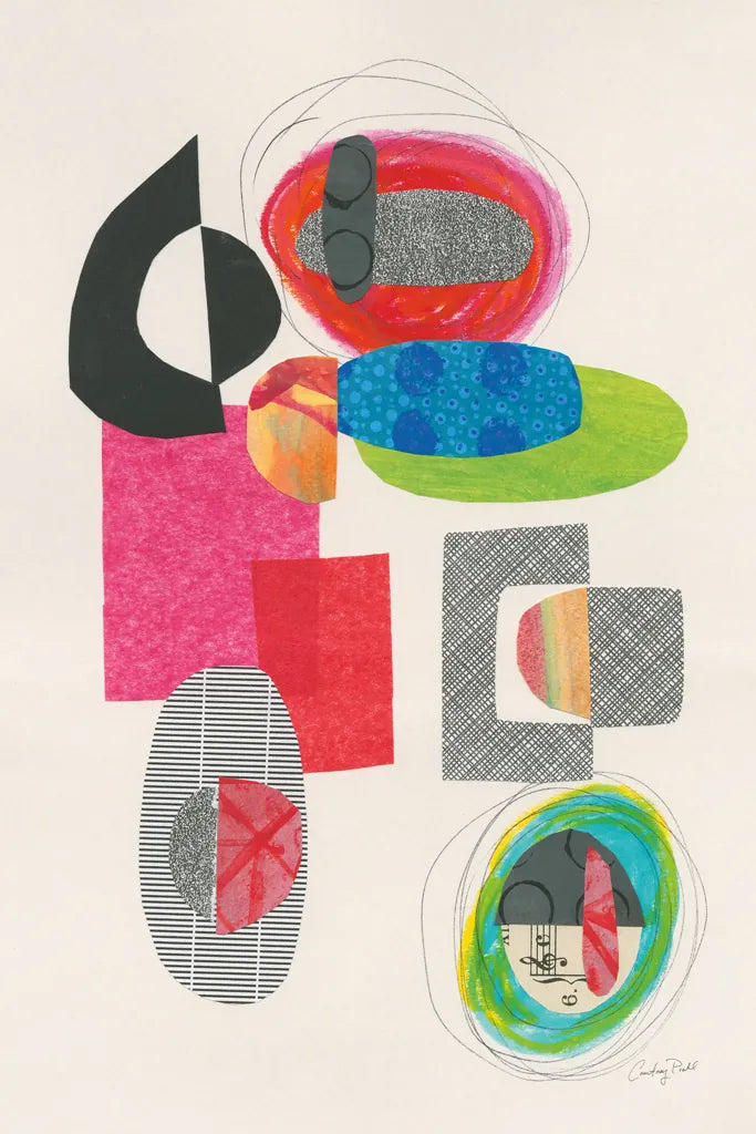 Geometric Collage by Courtney Prahl. SKU 52275h. Archival Giclee Fine art print for wall decor.