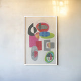 Geometric Collage by Courtney Prahl. shown as a paper print in a white frame. Available as a archival giclee rolled canvas, fine art paper, or poster print. SKU 52275h.
