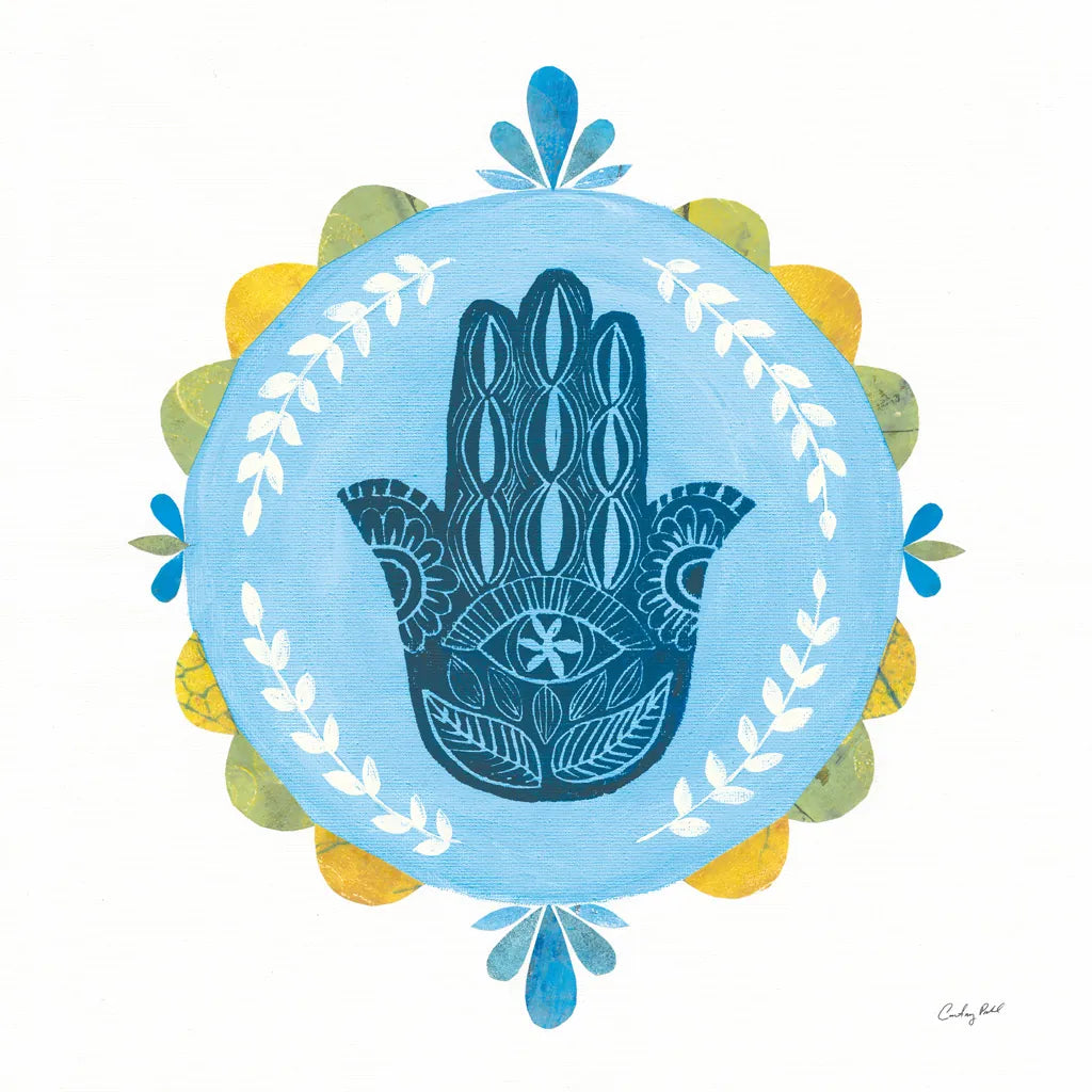 Hamsa Mandala I by Courtney Prahl. SKU 76297a. Archival Giclee Fine art print for wall decor.