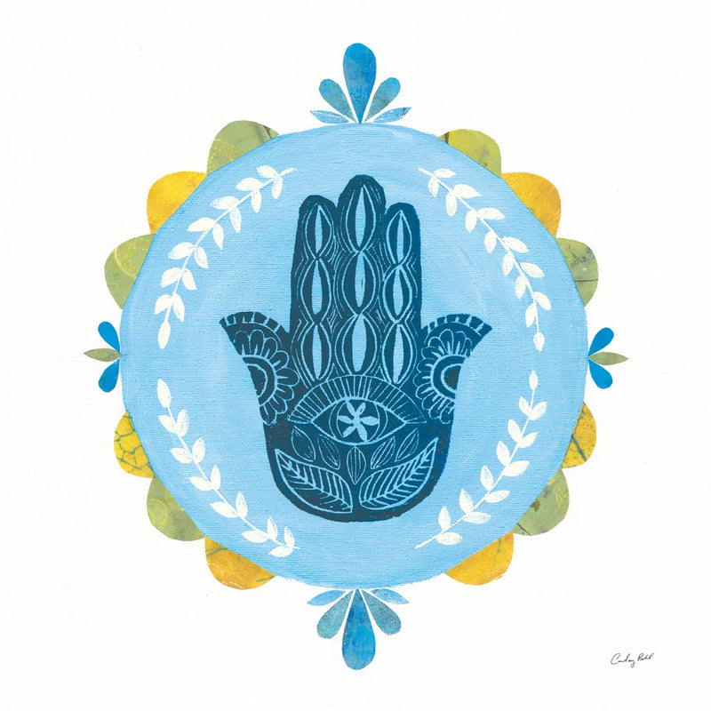 Hamsa Mandala I by Courtney Prahl. SKU 76297a. Archival Giclee Fine art print for wall decor.