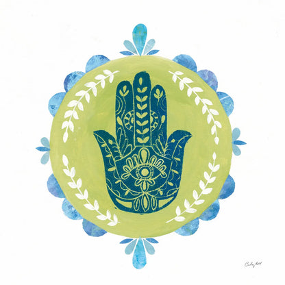 Hamsa Mandala II by Courtney Prahl. SKU 76298a. Archival Giclee Fine art print for wall decor.