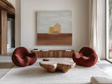 Homeward II by Courtney Prahl. Shown as extra-large giant wall art in a modern living room. Available as an archival giclee rolled canvas, fine art paper, or poster print. SKU 74105a.
