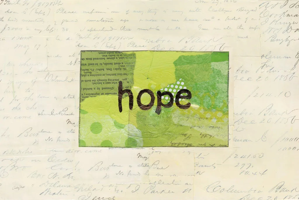 Hope Collage by Courtney Prahl. SKU 52561i. Archival Giclee Fine art print for wall decor.