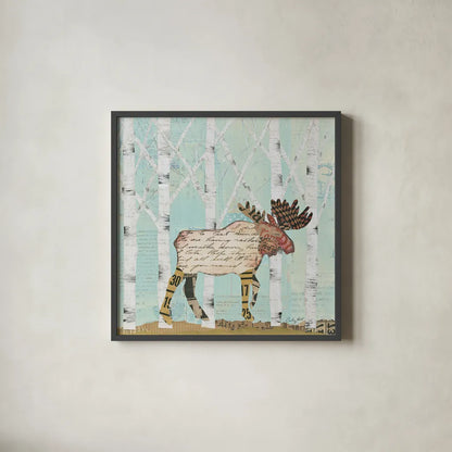 In the Forest I by Courtney Prahl. Shown in a sleek black glass frame for a contemporary gallery look. Available as an archival giclee rolled canvas, fine art paper, or poster print. SKU 22964a.