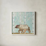 In the Forest II by Courtney Prahl. Shown in a crisp white glass frame for a clean and minimalist style. Available as an archival giclee rolled canvas, fine art paper, or poster print. SKU 22965a.