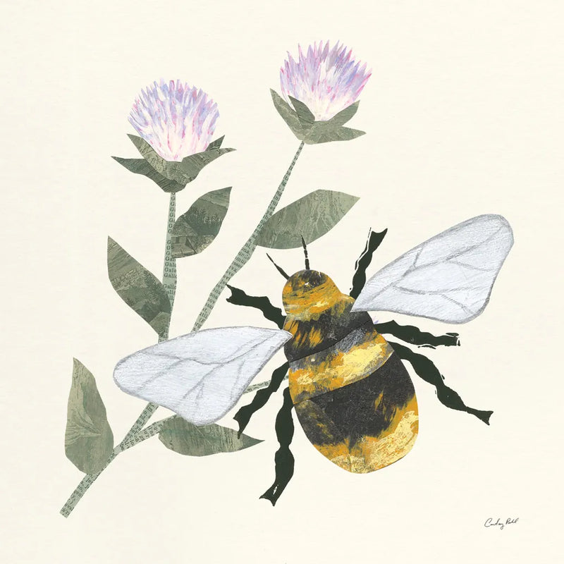 In the Garden Bee by Courtney Prahl. SKU 68238a. Archival Giclee Fine art print for wall decor.