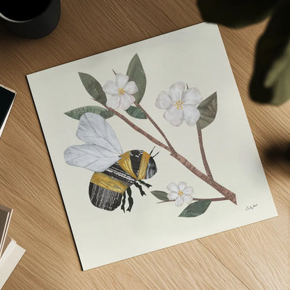 In the Garden Bee II by Courtney Prahl. Shown as a detailed flat fine art print, highlighting archival giclee quality. Available as an archival giclee rolled canvas, fine art paper, or poster print. SKU 78281a.