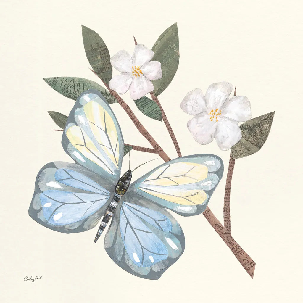 In the Garden Butterfly by Courtney Prahl. SKU 68237a. Archival Giclee Fine art print for wall decor.