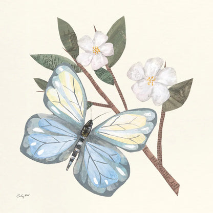 In the Garden Butterfly by Courtney Prahl. SKU 68237a. Archival Giclee Fine art print for wall decor.