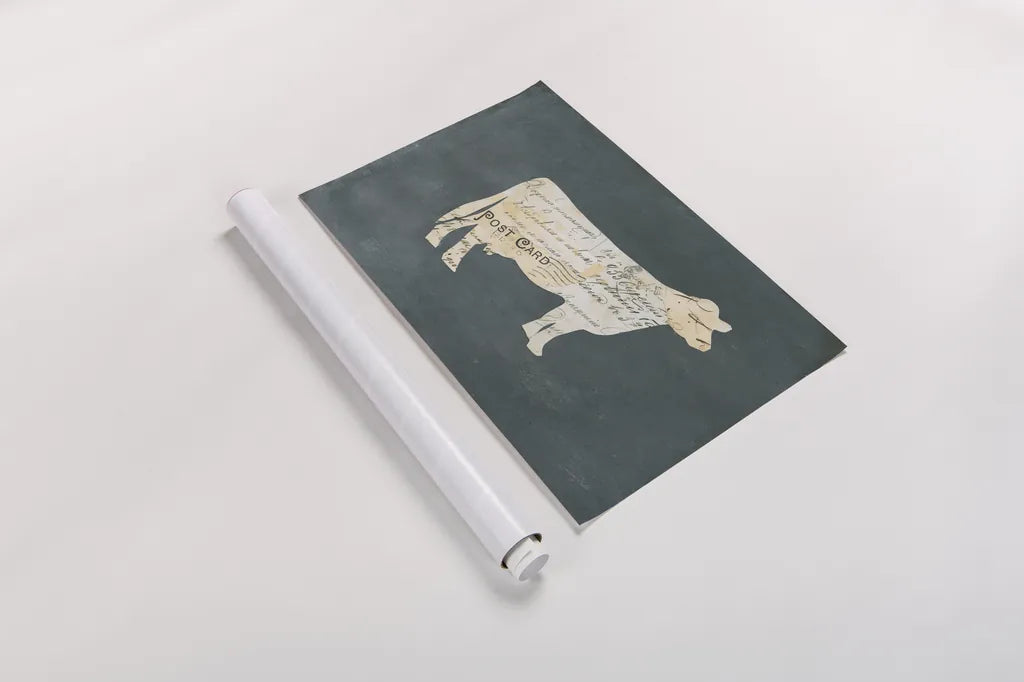 La Vache Cameo by Courtney Prahl. shown as a rolled paper print. Available as archival giclee rolled canvas, fine art paper, or poster print. SKU 52524i.