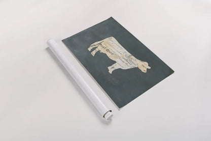 La Vache Cameo by Courtney Prahl. shown as a rolled paper print. Available as archival giclee rolled canvas, fine art paper, or poster print. SKU 52524i.