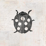 Ladybug Stamp BW by Courtney Prahl. SKU 54281a. Archival Giclee Fine art print for wall decor.