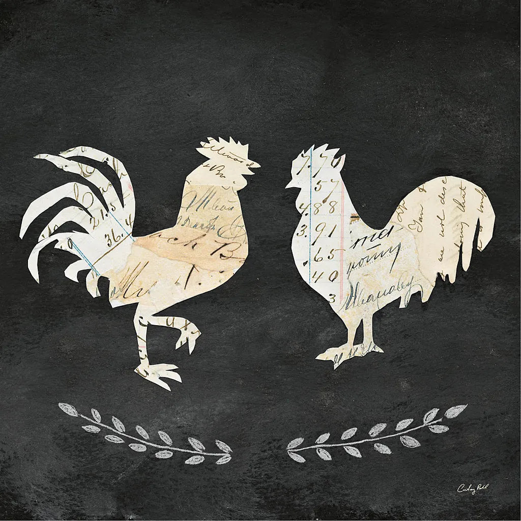Le Coq Cameo Sq no Words by Courtney Prahl. SKU 21816a. Archival Giclee Fine art print for wall decor.