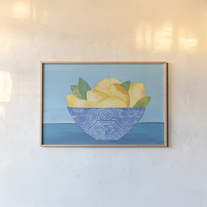 Lemon Elegance by Courtney Prahl. shown as a paper print in a natural frame. Available as a archival giclee rolled canvas, fine art paper, or poster print. SKU 98526i.